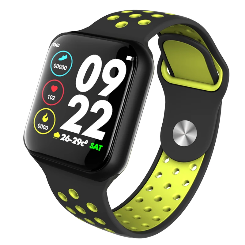 Cobrafly F8 Смарт-часы IP67 Водонепроницаемый сердечный ритм кровяное давление женские мужские спортивные часы PK B57 умный Браслет для xiaomi apple - Цвет: Black green