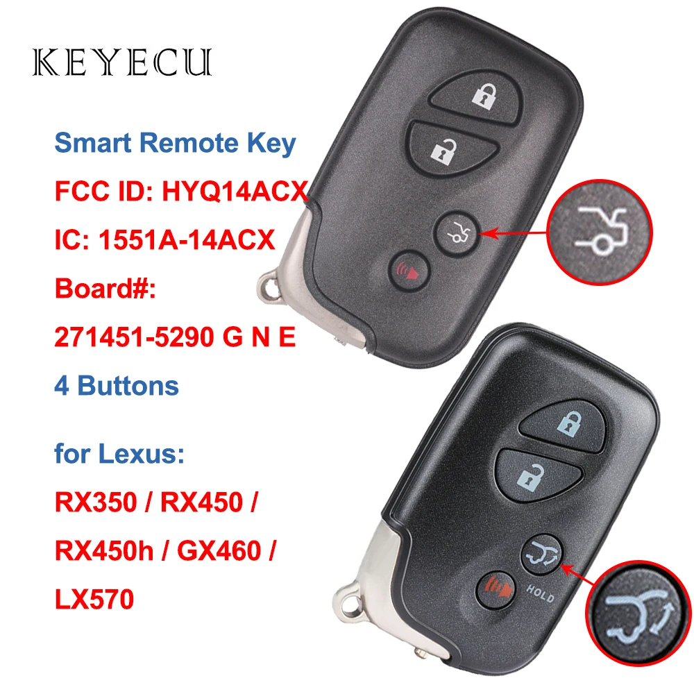 SmartRemoteKeyFobReplacementforLexusRX350RX450RX450hGX460