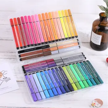 

Watercolor pen student brush triangle rod boxed color pen set cartoon washable environmentally friendly watercolor pen child gif