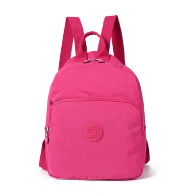 Женская сумка, рюкзак, водонепроницаемый женский рюкзак, нейлоновая женская модная сумка - Цвет: Ярко-розовый