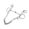 5 Inches Horse Bit Snaffle With Curb Chain and Curb Hooks -Durable and  Rustless 1