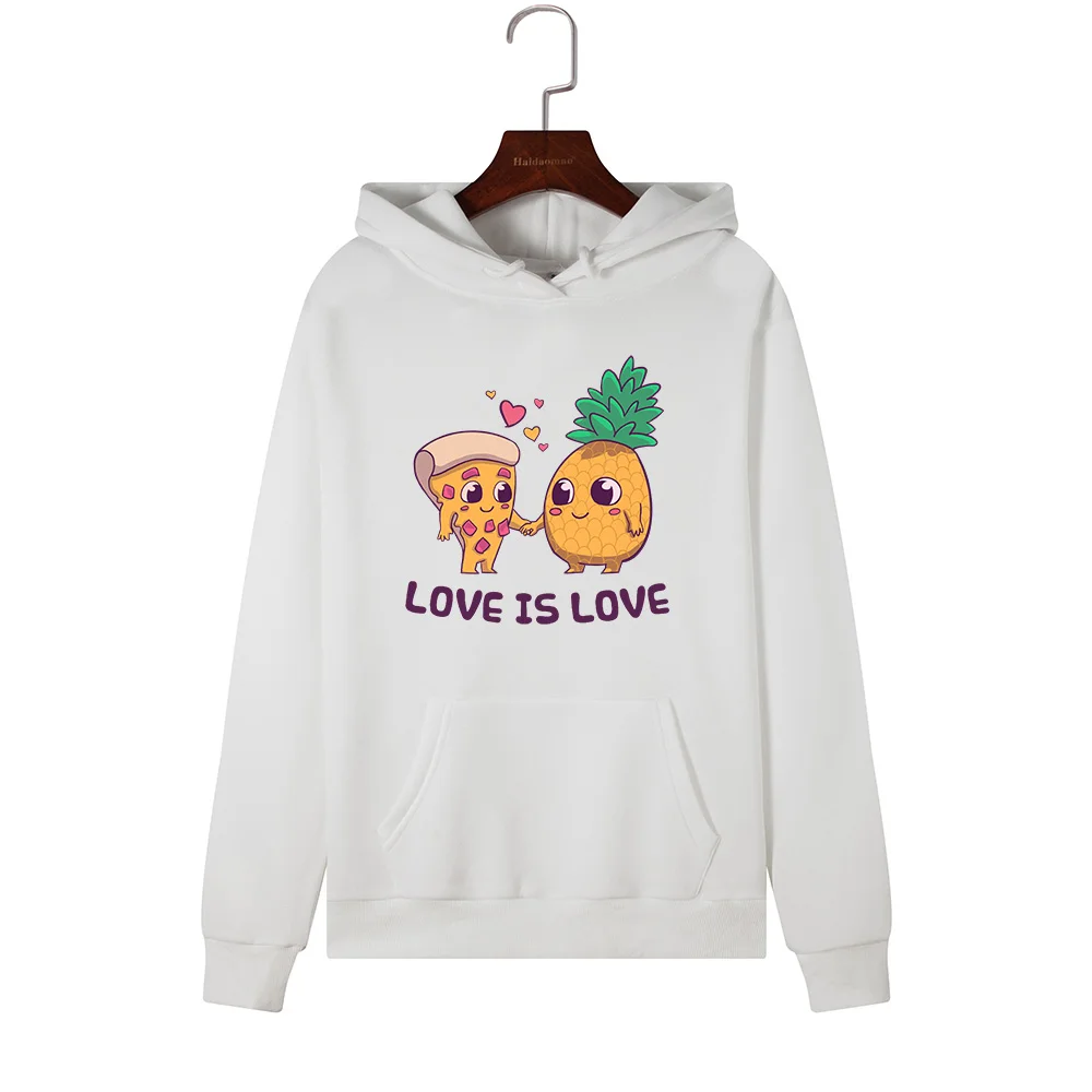 Cena Kobiety bluzy z kapturem bluzy z kapturem bluza z kapturem Pizza ananasowa drukuj jesień sweter zimowy kobiet bluza z kapturem topy ubrania znosić