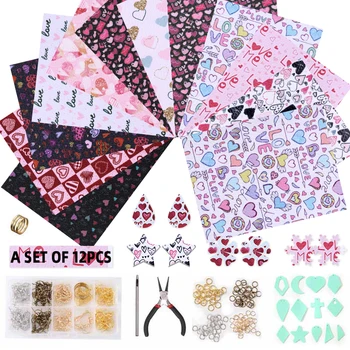 

Valentine's Day Pu Leather Earrings Accessory Set For Girl DIY Making Earings 2020 Love Romantic Leather Earing Material Suit