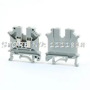 

UK5N DIN Rail Mount Screw Clipping Terminal Block 28-10AWG Wire Range 2 Pcs