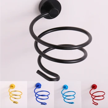 

Spiral Hair Dryer Blower Holder Bathroom Hanger Mounted Iron Stand Organizer