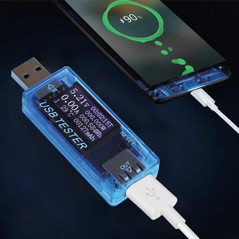 Mx17 Usb Многофункциональный тестер Вольтметр Амперметр Напряжение тока Емкость монитора(синий