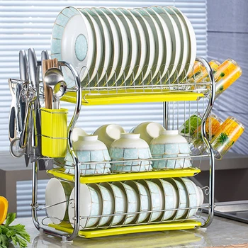 

3 Layers Kitchen Stainless Steel Countertop Spice Jars Bottle Holder Rack Kitchen Organizer Creative Shelf Storage basket