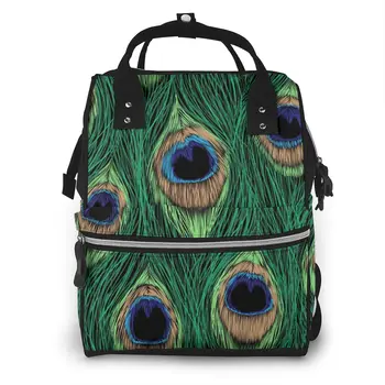 

Peacock Feathers Diaper Bag Mummy Maternity Baby Bag Travel Baby Nappy Changing Backpack Women Stroller Organizer