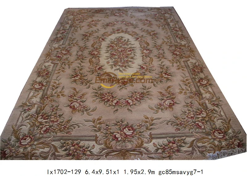 lx1702-129 6.4x9.51 floral carpet roses wool french carpet About Hand-knotted Thick Plush Savonnerie Rug 6.4' X 9.51' - Цвет: lx1702-129 6.4x9.51