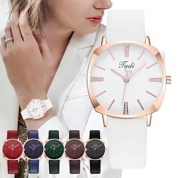 

Women Watches Ladies Quartz Watch Tadi Sleek Minimalist Calendar Leather Mesh Belt Woman Ladies Quartz Watch Droshipping
