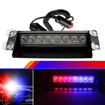 

Car Emergency Flasher Dash Strobe Warning Light Day Running Flash Led Police Lights 8 LED Strobe LightFlashing Car Truck Flasher