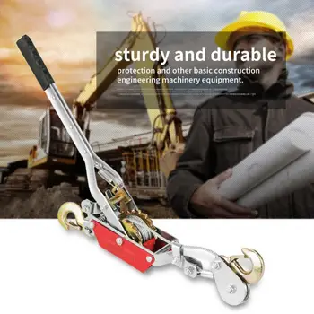 

2/4T Wire Rope Ratchet Hand Power Puller Tighten Tool Mini Tightener Double Hook Lifting Tool Home improvement tool