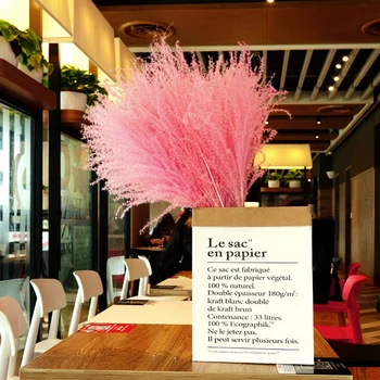 

Pink White Color Natural Dried Pampas Grass Wedding Flower Bunch Easter Home Decoration Eternal Flower Bouquet Free Ship