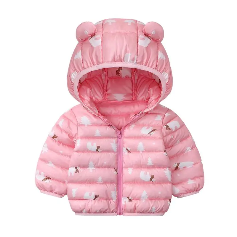 

Winter Baby Boy Girl Outerwear Zipper Infant Hooded Cute Cartoon Cotton Clothes Children Down Parkas Toddler Jacket Cotton Coat