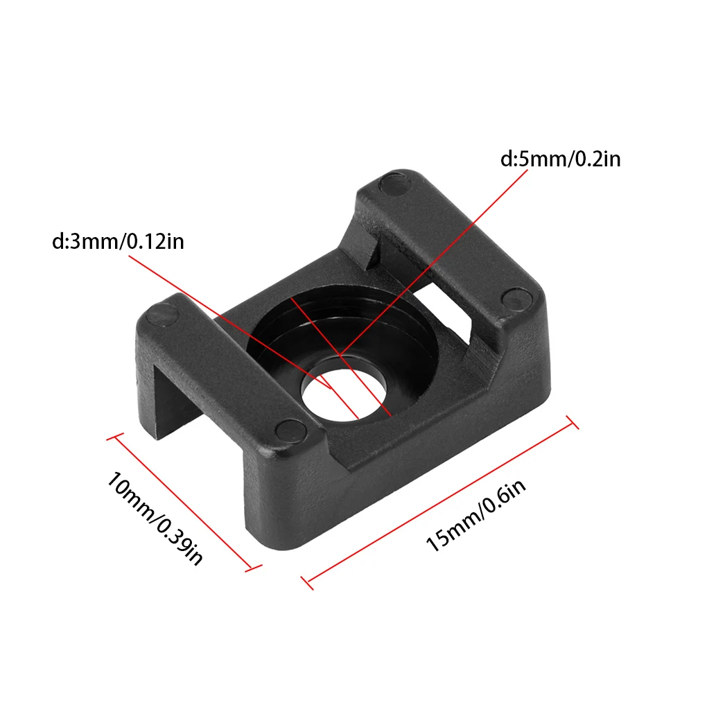 100pcs Cable Tie Mount Clips Saddle Type Wire Holder Bases Computer TV Cord Fixing Clamps images - 6