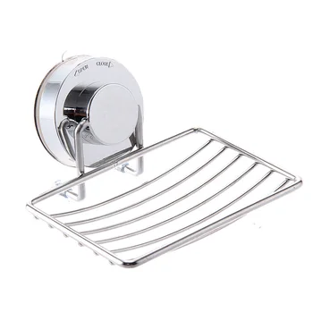 

Stainless Steel Soap Dish Super Vacuum Suction Cup Wall Mounted Soap Holder Bathroom Storage Shelf Holder Bathroom Accessories