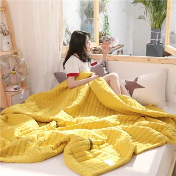 

Small Refreshing quilted embroidered summer cool quilt cover blanket single double feather velvet air-conditioning summer quilt