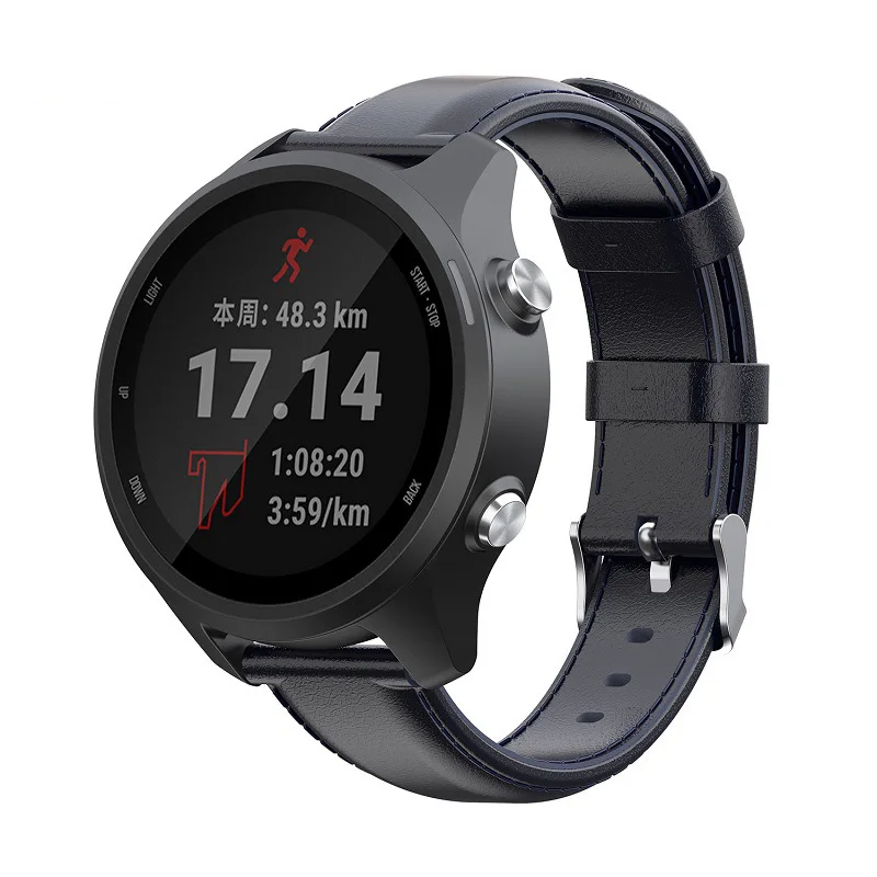 20 мм масло воск кожаный ремешок для Garmin Forerunner 245/645 браслет часы аксессуары для Garmin vivoactive 3/3 музыкальный ремешок correa