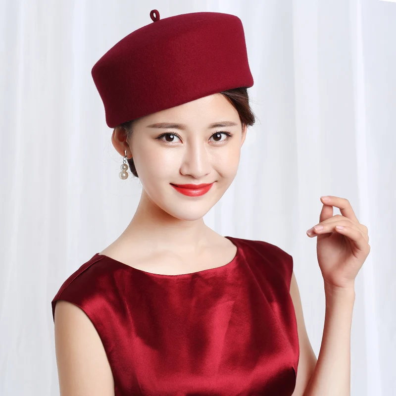 H3530 женская шляпа Fedoras, для девушек, осень, зима, Корейская шерсть, теплая шапка, женская, японская, элегантная, Британская, ретро, одноцветная, для покупок