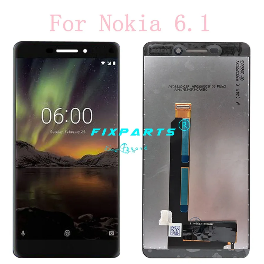 For Nokia 6 LCD Display Touch Screen Digitizer X6 TA-1054 TA-1050 TA-1045 For Nokia 6.1 Plus LCD Screen Replacement