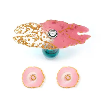 

3Pcs Handmade Wine Glass Rock Epoxy Resin Mold Bottle Shelf Storage Coaster Resin Casting Tray Mould Tools Kit Art Craft