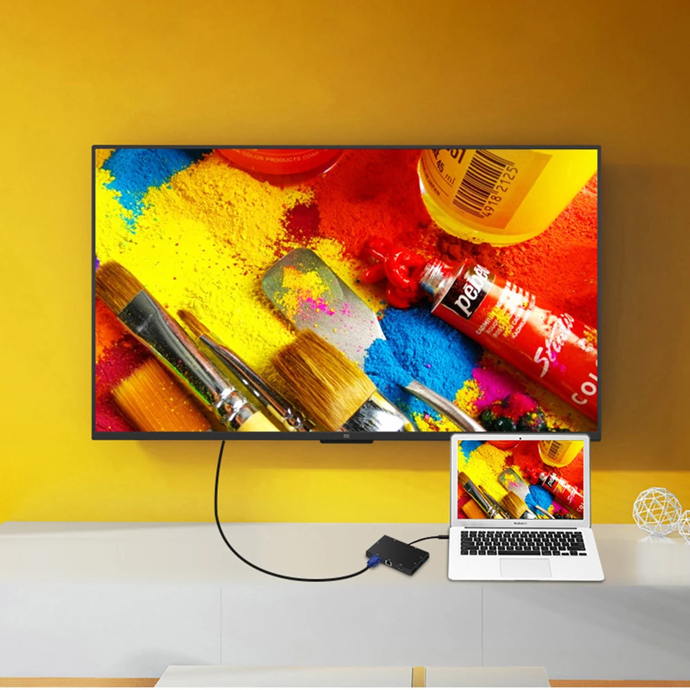 Thunderbolt 3 USB C концентратор 8 в 1 USB-C к HDMI VGA 1000 м Ethernet Rj45 адаптер SD кард-ридер 3,5 мм разъем type C PD для MacbooK Pro