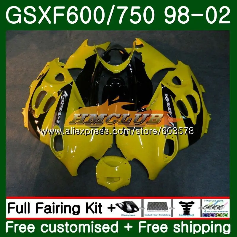 Корпус для Suzuki Katana GSXF 600 750 GSXF600 98 99 00 01 02 2CL. 62 GSX600F GSXF750 1998 1999 2000 2001 2002 обтекатель света желтый