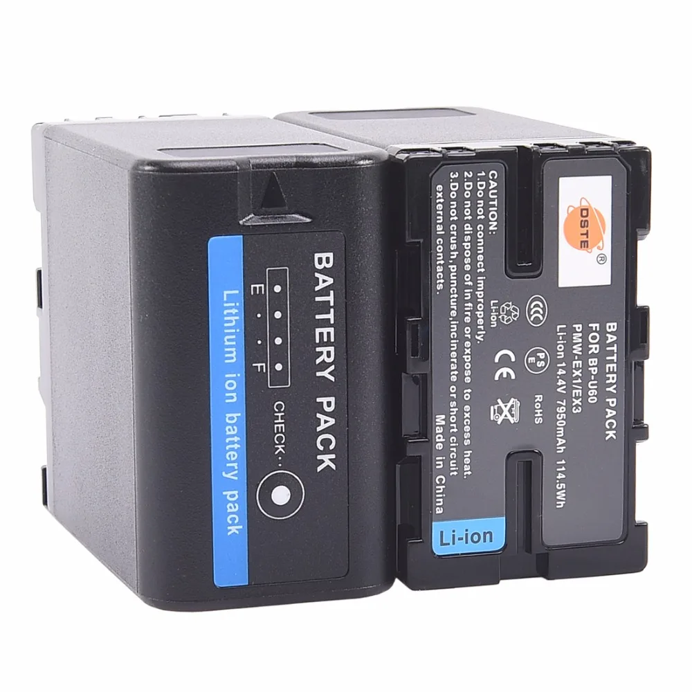 2Battery Only 3 шт. 7950 мАч 14,4 V BP-U60 PMW-EX1 EX3 DSTE Батарея для sony PXW-X8 PMW-100 PMW-200 PMW-EX1 PMW-EX260 PMW-EX280 PMW-EX160 PMW-F3 - Цвет: 2Battery Only