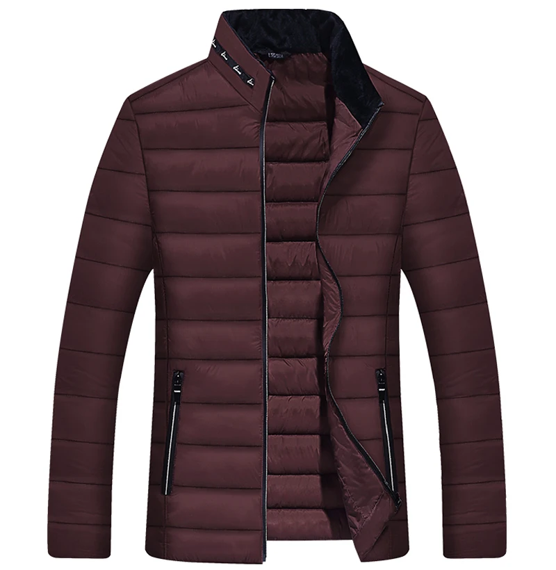 Зимняя мужская куртка повседневная Уличная Мужская куртка и пальто толстая теплая парка мужская верхняя одежда ветровка спортивная куртка мужская одежда - Цвет: Wine Red