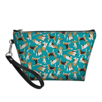 

Women Make up Bag Cartoon Beagles Dog Printing Travel Organizer Neceser Beautician Vanity Toiletry Kits Storage Cosmetic Bags