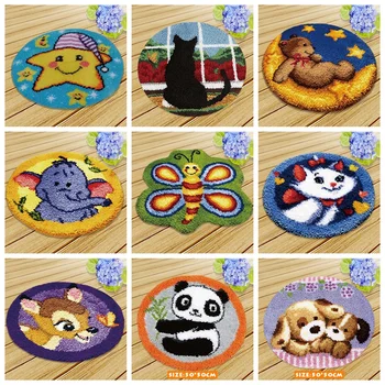 

Prajna Cushion Latch Hook Animal Embroidery For Needlework Crocheting Round Carpet Embroidery Latch Hook Rug Knitted Accessories