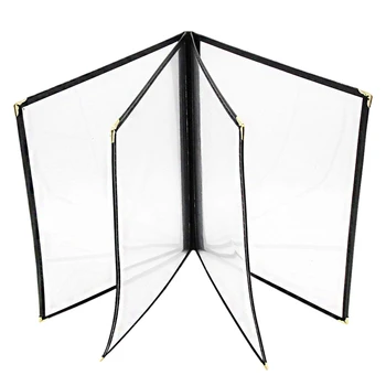

6Pack of Menu Covers - Single Page, 8 View, Fits 8.5 x 11 Inch Paper - Restaurant Menu Covers