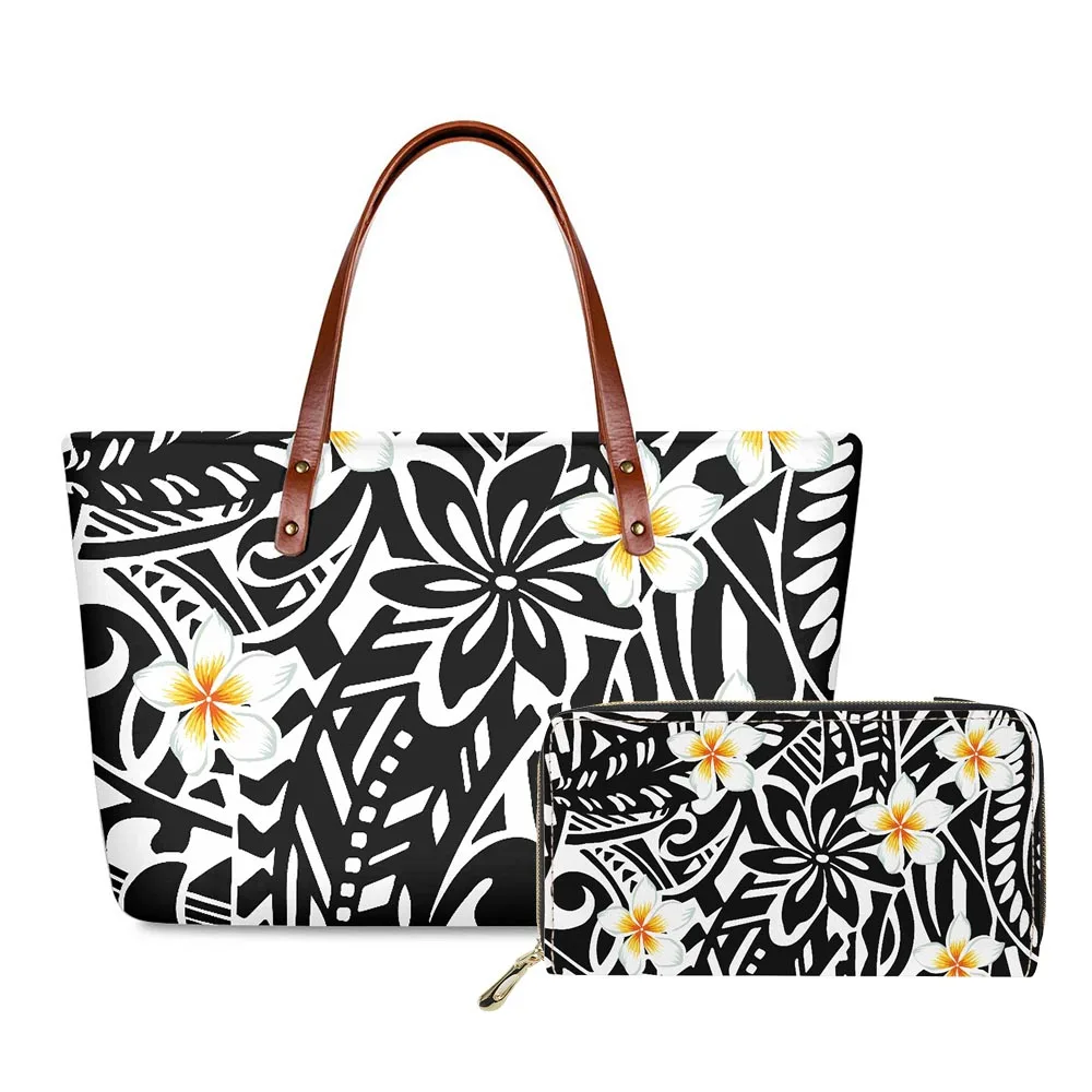 Hycool Casual Travel Bags Set Polynesian Tribal Hawaii Flower Print Brand Bags Cheap Large Big Women's Travel