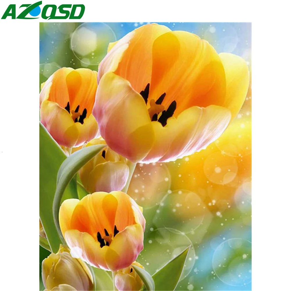 AZQSD Алмазная картина вышивка крестом цветы Полные комплекты кустарный алмазная