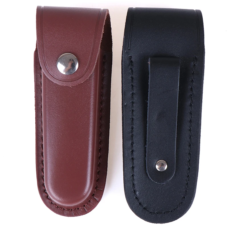 1pc Fold Knife Tool Flashlight Belt Loop Case Holder Leather Sheath Holster Pouch Bag Pocket Hunt Camp Outdoor Carry Multi Gear |