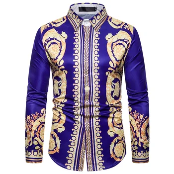 

Mens Hipster Floral Dress Shirt Tuxedo Shirts Camisa Hombre 2019 Luxury Brand Slim Fit Casual Men Shirt Streetwear Show Shirts