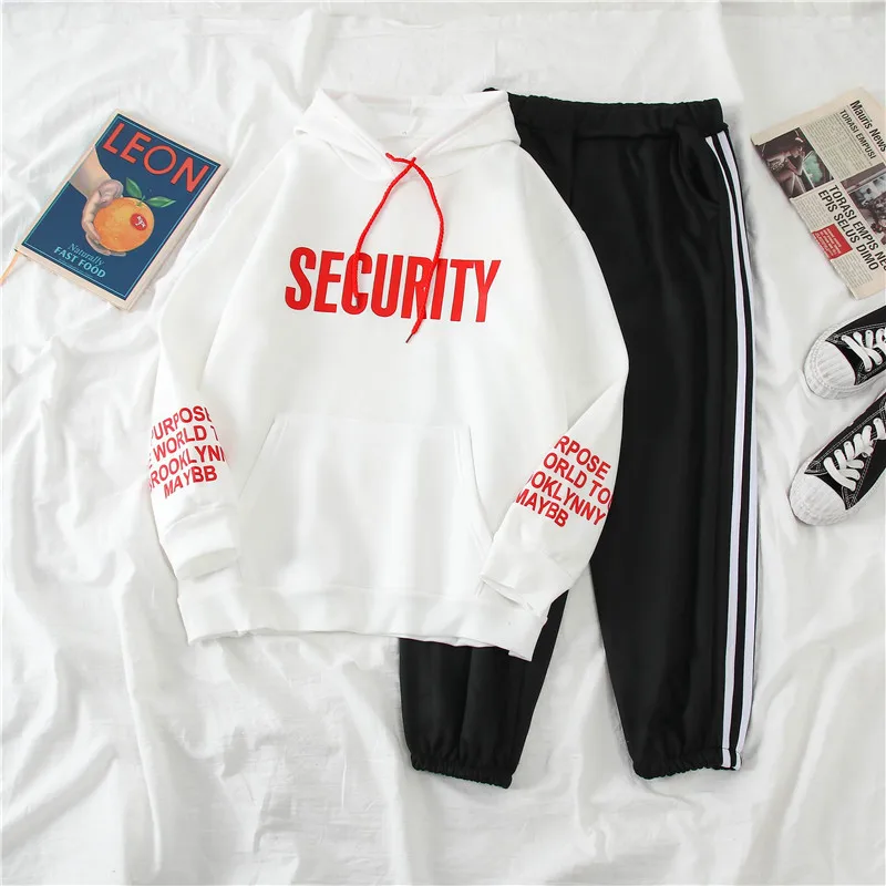 

1030 # [Photo Shoot] WOMEN'S Suit Winter Brushed And Thick Hooded Two-Piece Set