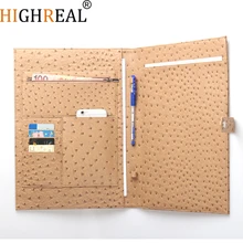 Новинка, мужская Сумка для документов, мужская и женская, с узором страуса, Padfolio, высокое качество, бизнес, А4, держатель для файлов, Роскошный чехол для Ipad, держатель