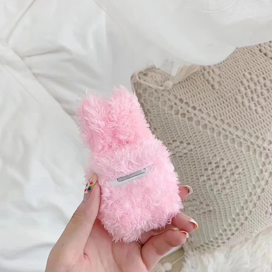3D Cute Earphone Case For Airpods Case 1 Cartoon Knitted Plush Cover For Apple Airpods 2 Case Bear Teddy Dog Rabbit Earpods Case