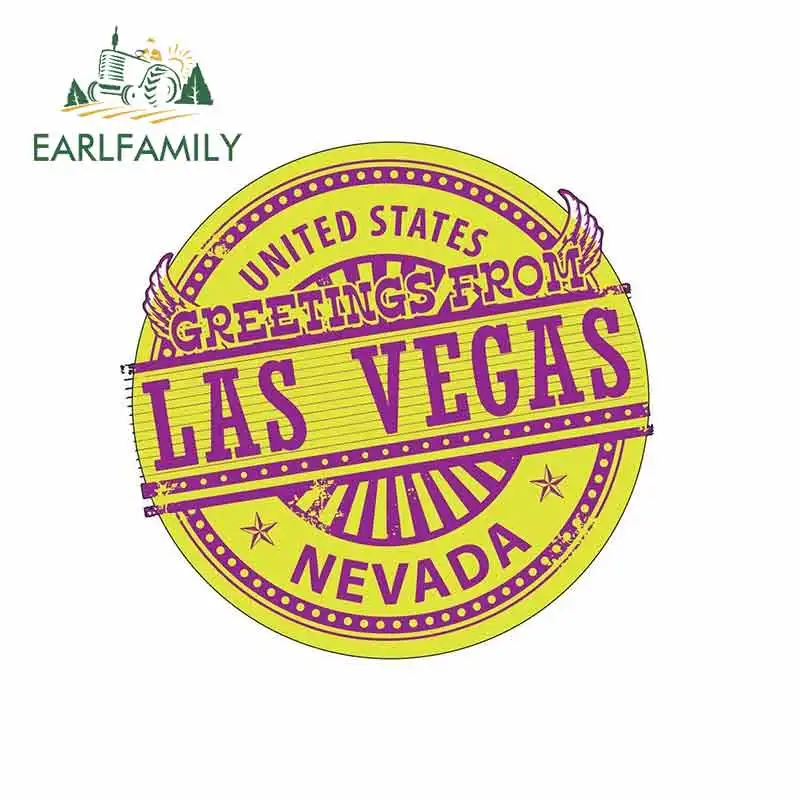 

EARLFAMILY 13cm x 12.5cm for Las Vegas USA Nevada Car Stickers Vinyl Trunk RV VAN 3D JDM Car Accessories Graphics Comic Logo