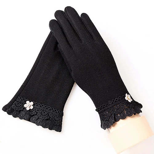 Элегантные женские перчатки зимние осенние теплые банты мягкие перчатки рукавицы из кашемира полный палец женские перчатки handschoenen - Color: 11
