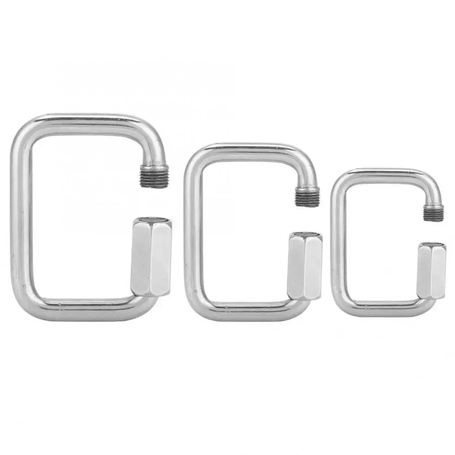 Professional Durable Safe Carabiner Outdoor Stainless Steel Climbing Buckle Chain Quick Ring For Outdoor Climbing Accessory