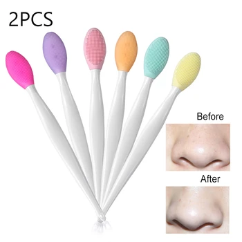 

2Pcs Soft Silicone Face Clean Brush Removal Blackhead Facial Cleansing Massager Handheld Skin-friendly Exfoliator Beauty Tools