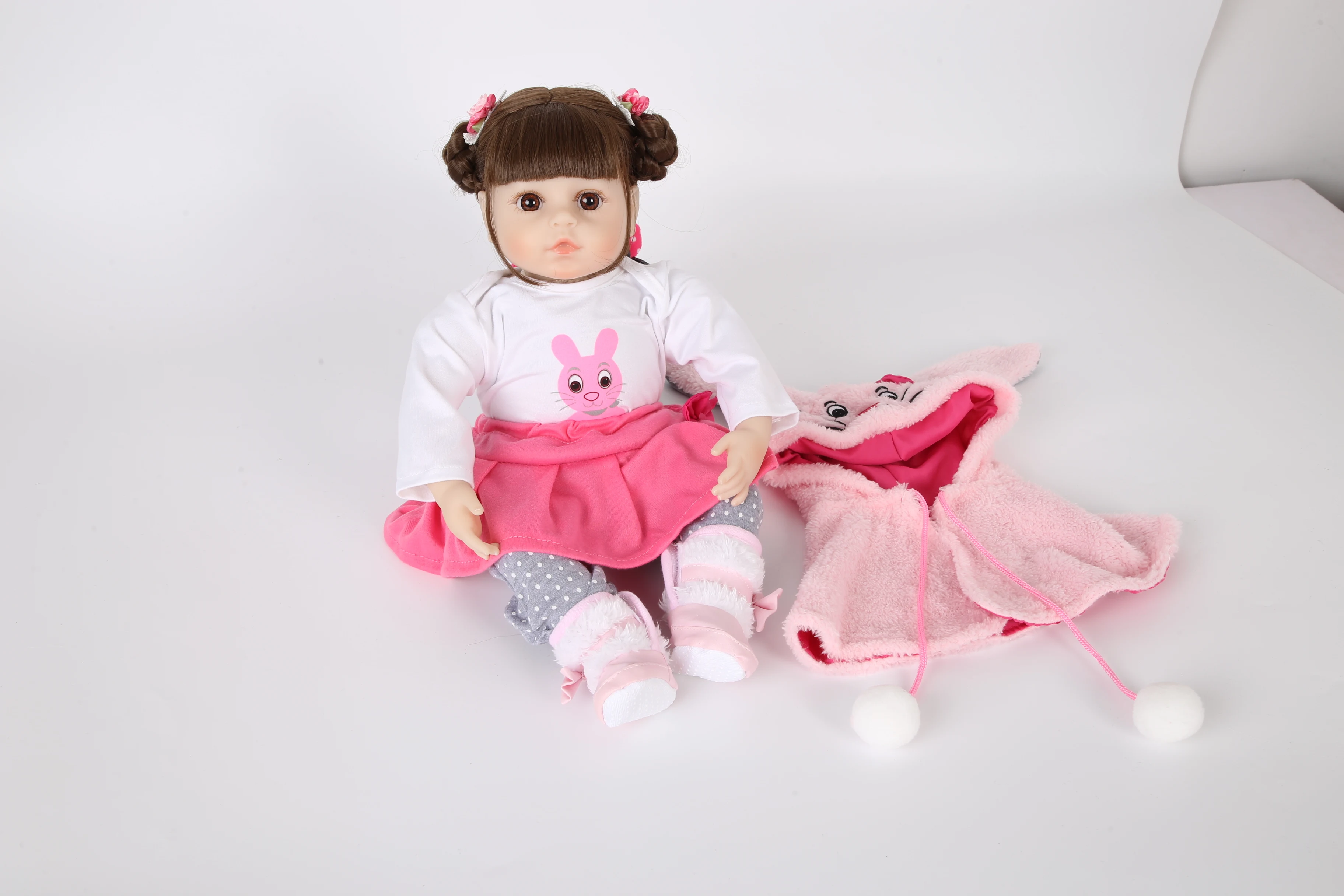 Forrsdor 48 см мягкая силиконовая кукла Bebe Reborn реалистичный Детский милый розовый