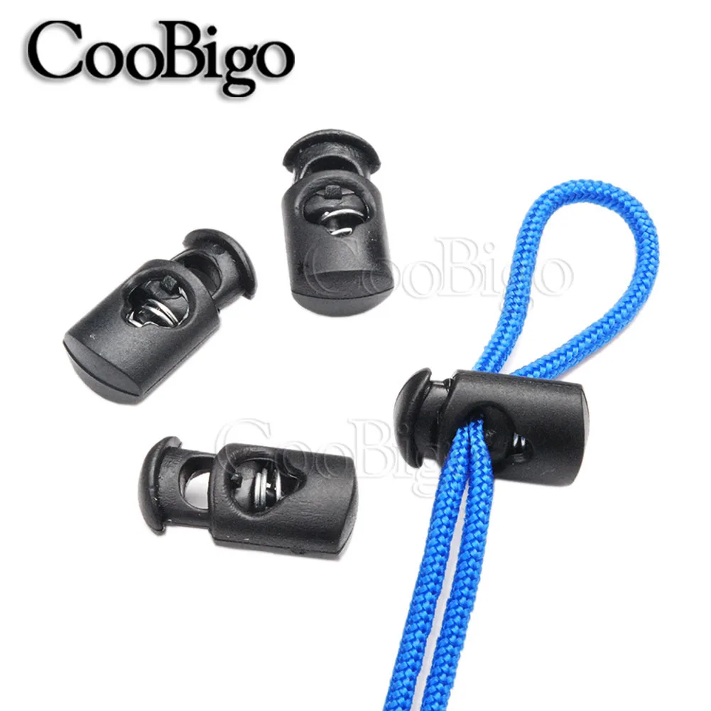 Cord Lock and Stopper 25pcs Plastic Toggle Spring Clasp for Paracord Garment etc.