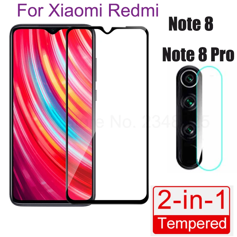 2 в 1 закаленное стекло для объектива камеры Xiaomi Redmi 8 7 7A Note Pro Note7 7Pro Полное покрытие