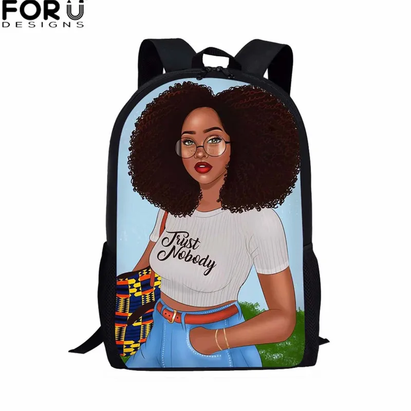 FORUDESIGNS школьные рюкзаки сумки африканская темнокожая Девушка Печать Дети начальной школы детей рюкзак афро-американский женский рюкзак Набор - Цвет: Z5224C