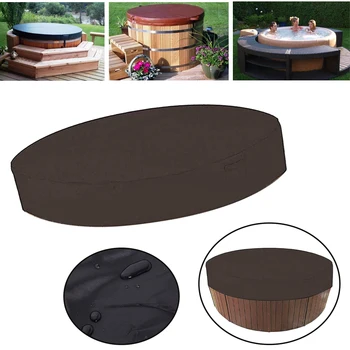 

Shade Elastic Bottom Round Protector Solid Weather Resistant Outdoor Spa Hot Tub Cover Portable Waterproof Easy Clean Anti UV