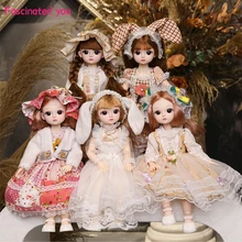 Poupée BJD pour petite fille, robe mignonne, 30 Cm, 21 yeux 3D amovibles, avec nouvelle jupe à la mode, jouet à faire soi même, idée cadeau pour enfant, 1/6