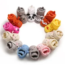 Novo bebê sapatos meias menino menina botas inverno quente animal rosto crawl anti deslizamento da criança prewalkers macio infantil berço sapatos